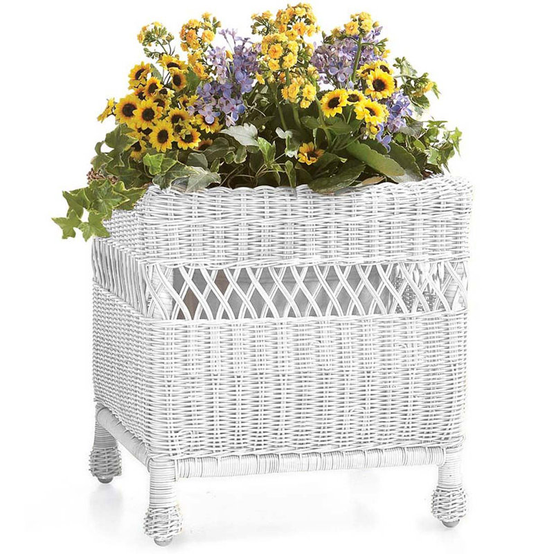 Easy Care Resin Square Wicker Planter Box Joss & Main